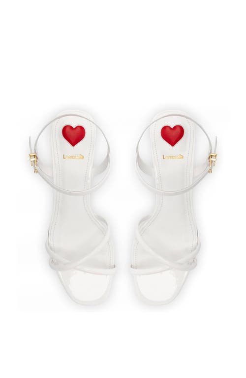 Larroude Charlotte Patent Sandal In White