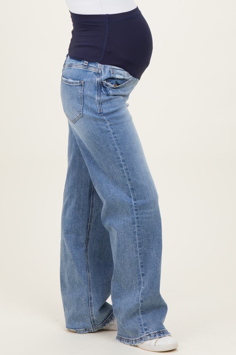 Vintage Wash Wide Leg Maternity Jeans, Alternate, color, Blue