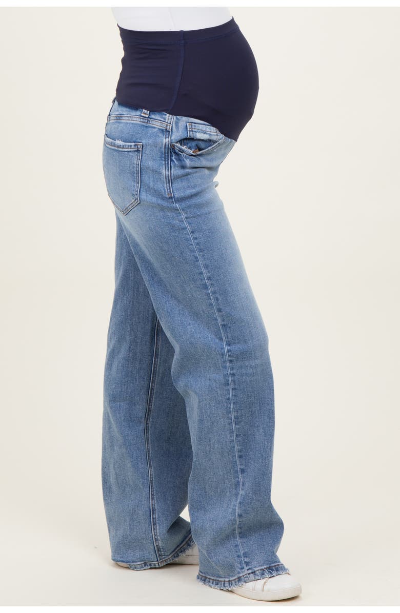 PinkBlush Vintage Wash Wide Leg Maternity Jeans, Alternate, color, Blue