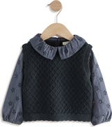 NEXT Kids' Mixed Media Cotton Layered Look Sweater Vest