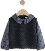 NEXT Kids' Mixed Media Cotton Layered Look Sweater Vest