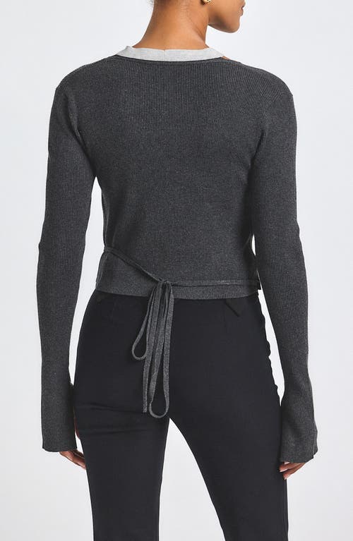 Derek Lam 10 Crosby Maren Wrap Cardigan In Gray