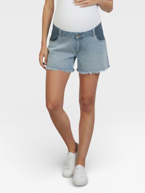 Under the Belly  Cut Off Denim Maternity Short