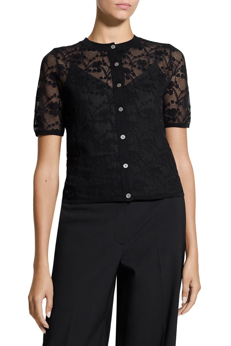 Lace Cardigan, Main, color, BLACK