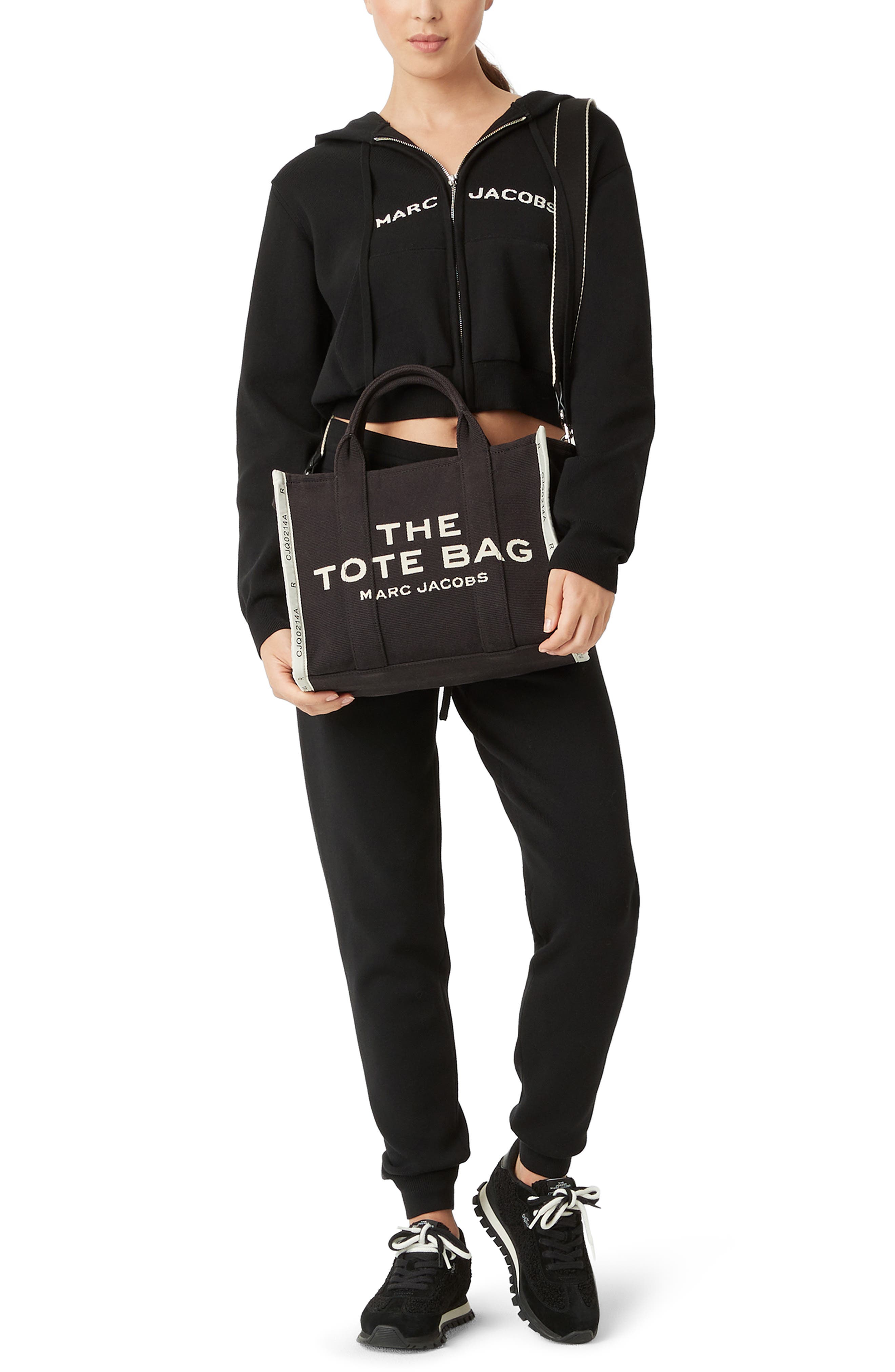 Marc Jacobs The Jacquard Medium Tote Bag, Alternate, color, Black