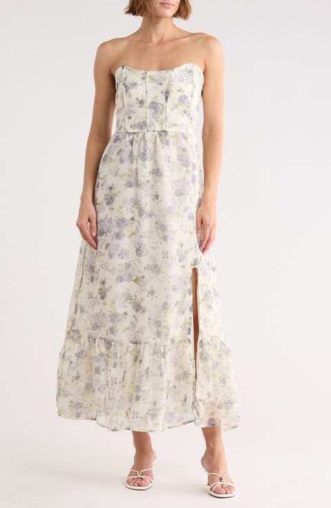 Floral Strapless Dress