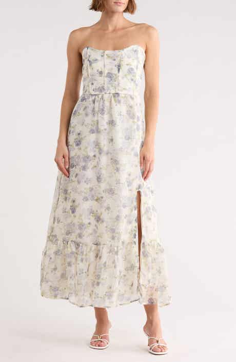 Blu Pepper Floral Strapless Dress