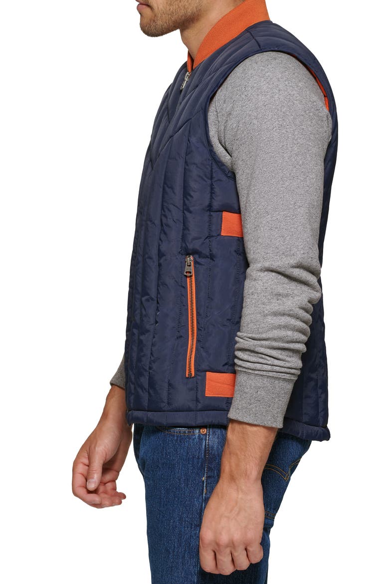 Water Resistant Quilted Vest, Alternate, color, NAVY