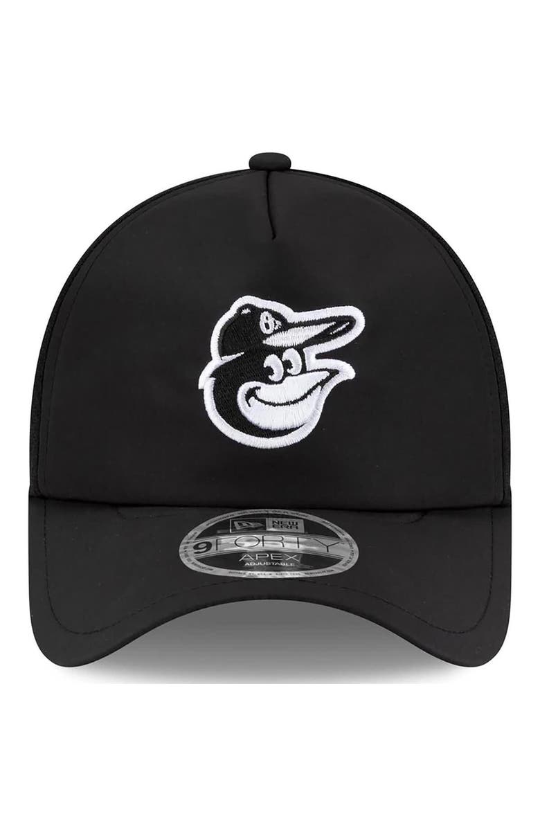 New Era Men's New Era Black Baltimore Orioles 2026 Batting Practice Apex 9FORTY Adjustable Trucker Hat, Alternate, color, Black