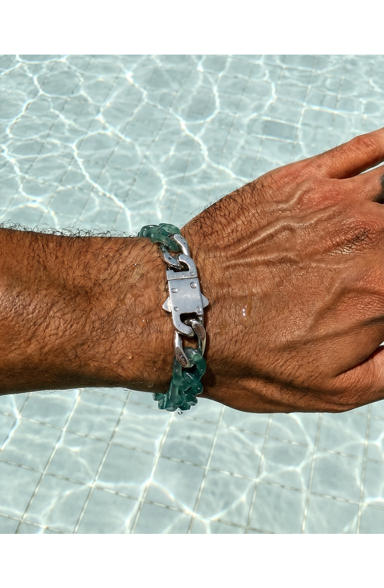 seree Men's Collection Cuban Link Jade Bracelet, Alternate, color, Blue