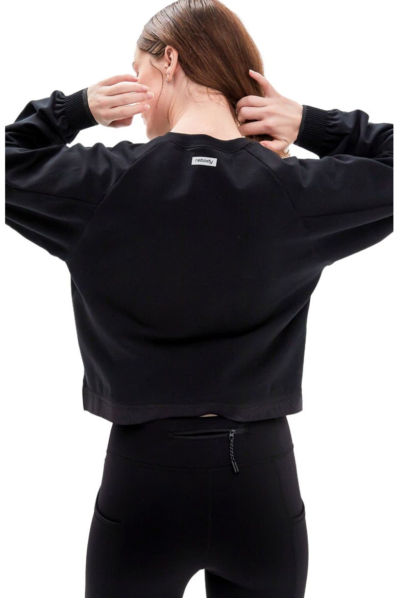 City Zip Crop Crewneck Sweatshirt, Alternate, color, Black