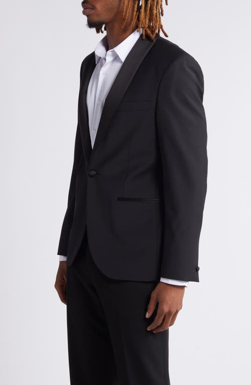 Open Edit Shawl Collar Stretch Wool Blend Dinner Jacket In Black