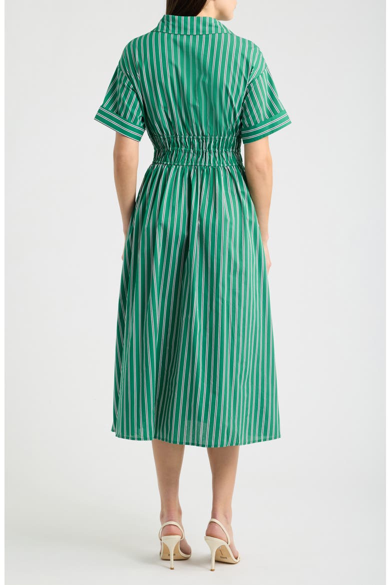 Stripe Drawcord Waist Shirtdress, Alternate, color, GREEN STRIPE