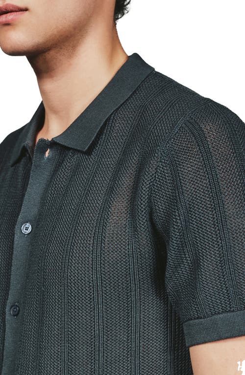 7 Diamonds Kellan Knit Short Sleeve Button-up Shirt In Black