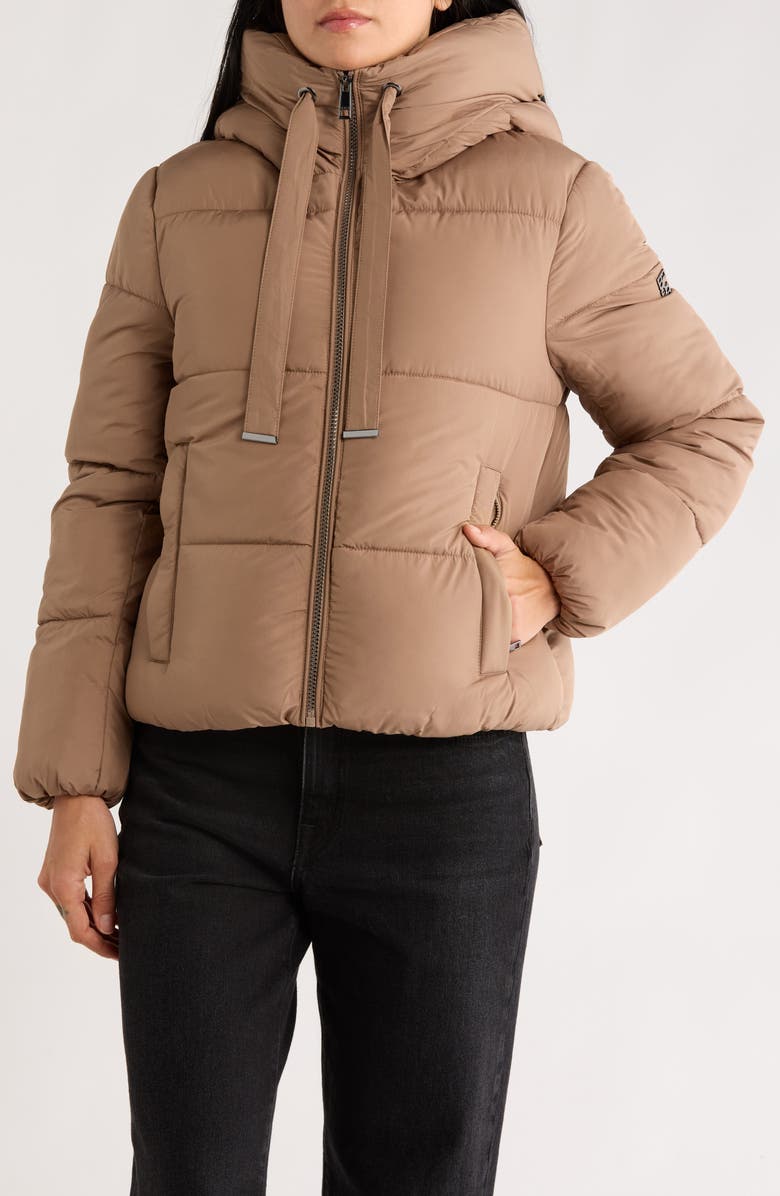 BCBGeneration Cloud Hooded Puffer Jacket, Main, color, Truffle