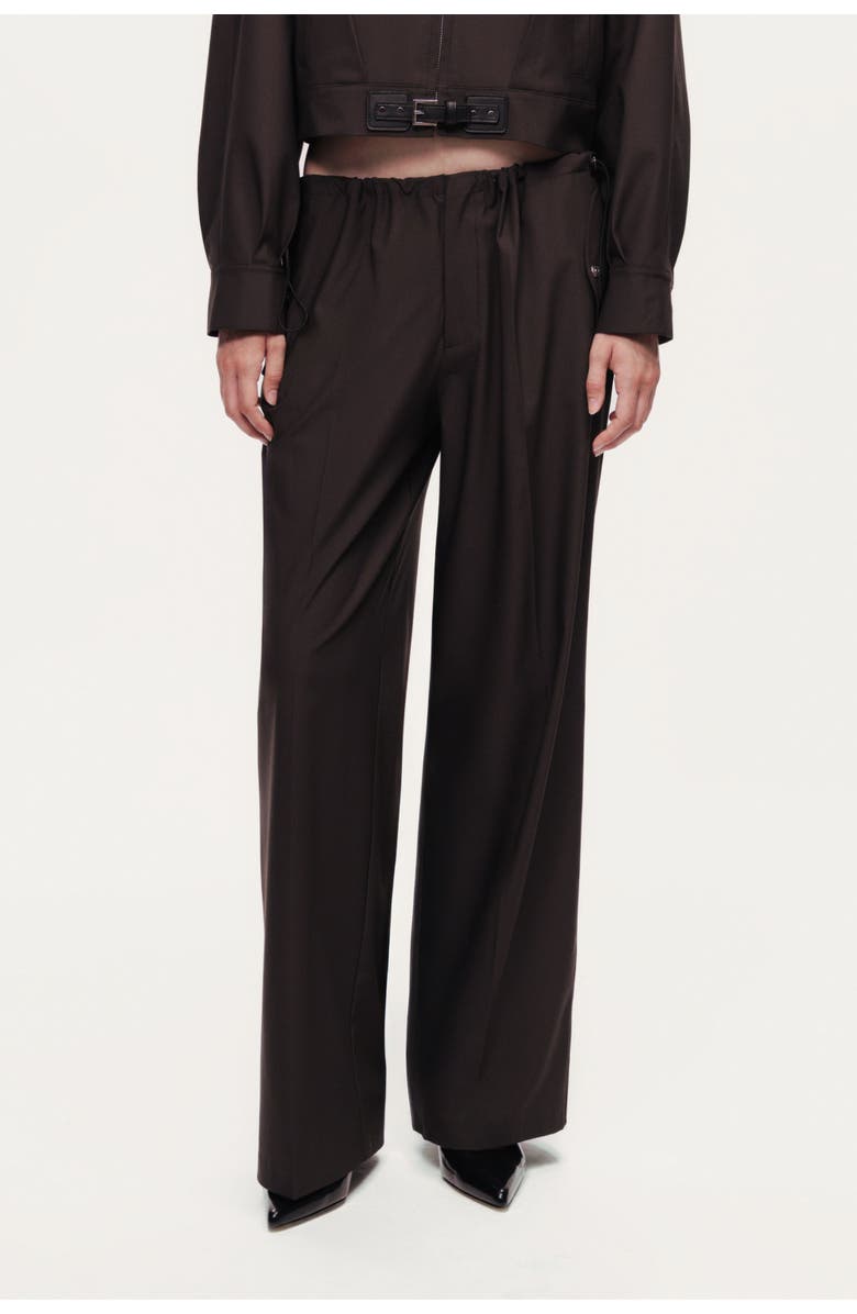 Nocturne Relaxed Drawstring Wide-Leg Pants, Alternate, color, Dark Brown