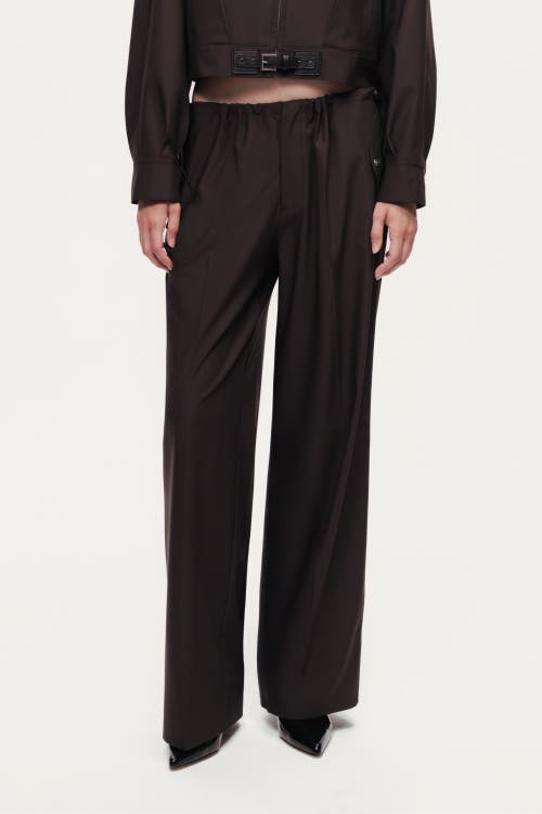 Nocturne Relaxed Drawstring Wide-leg Pants In Brown