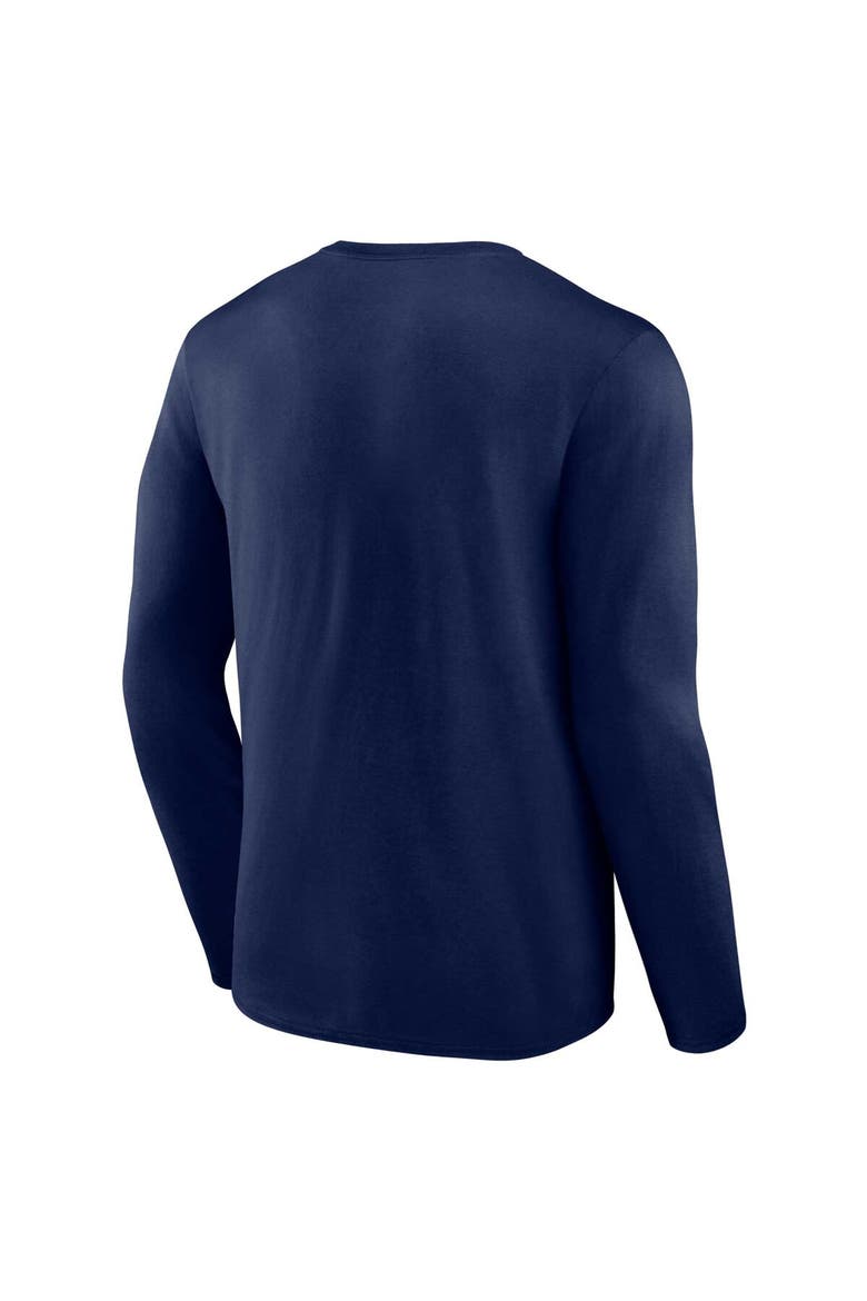 Men's Profile Navy West Virginia Mountaineers Big & Tall Two-Hit Graphic Long Sleeve T-Shirt, Alternate, color, Navy