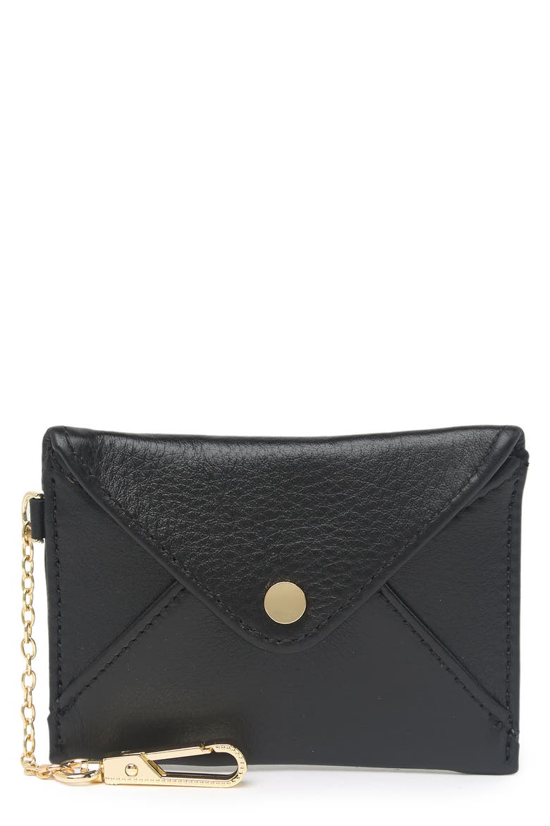 Ashley Leather Pouch, Main, color, BLACK W GOLD