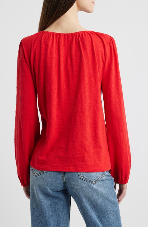 Caslonr Caslon(r) Gathered Neck Top In Red Goji
