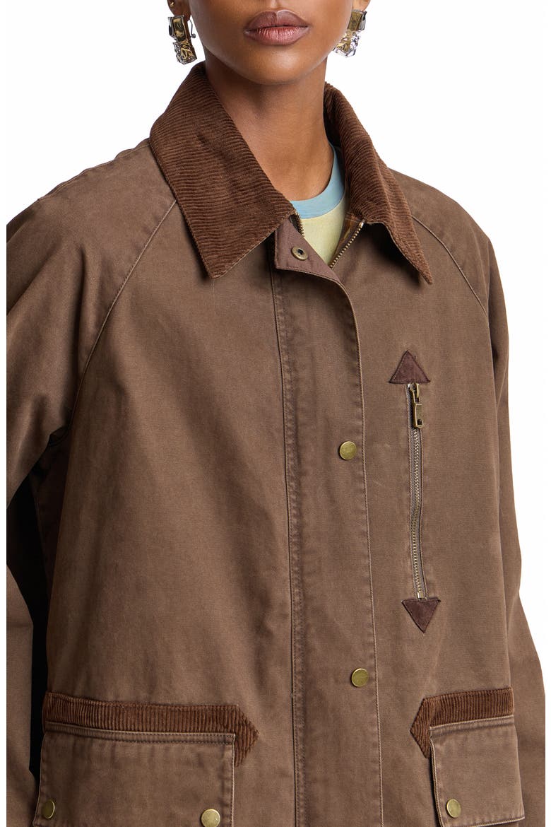 Combo Collar Barn Jacket, Alternate, color, BROWNIE