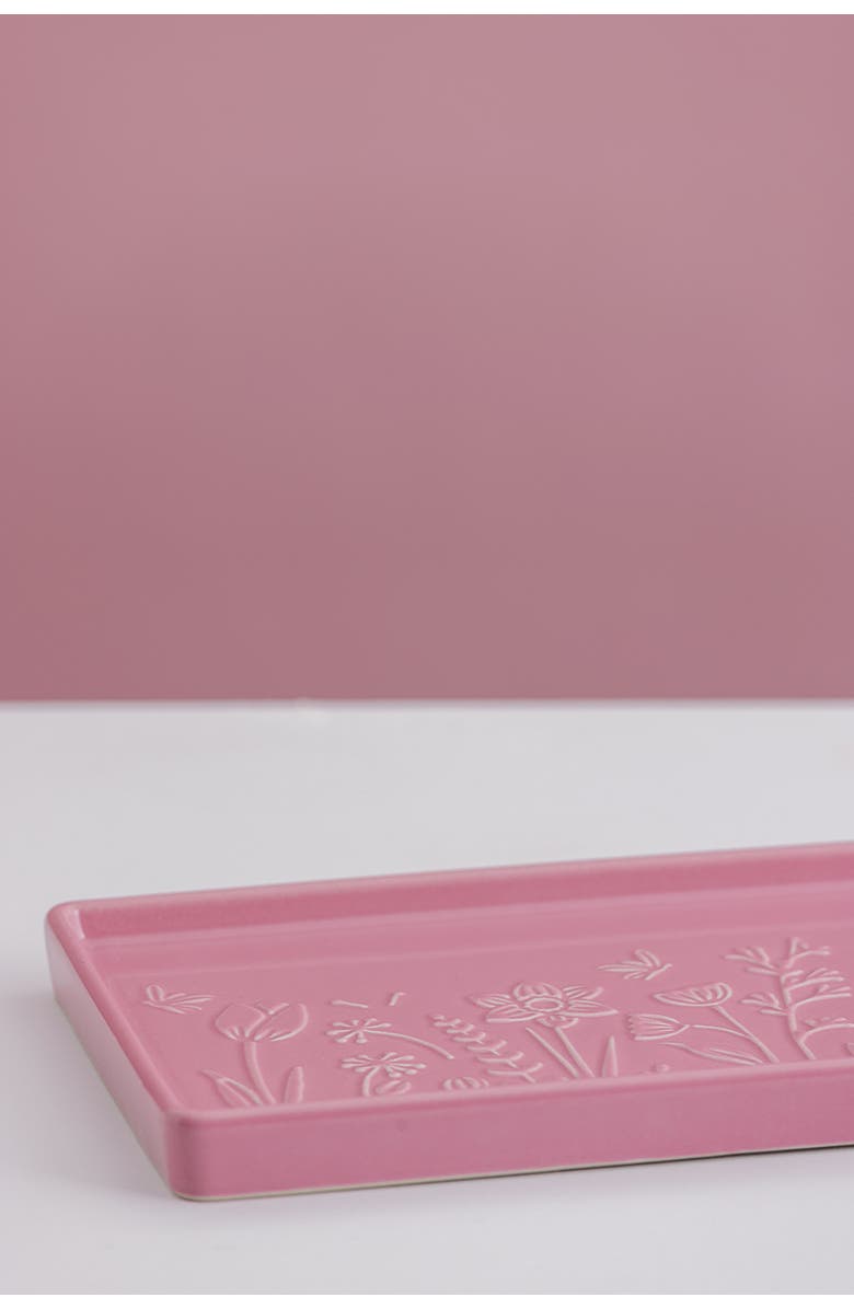 MASON CASH In The Meadow Rectangle Platter, 12-Inch, Alternate, color, Pink