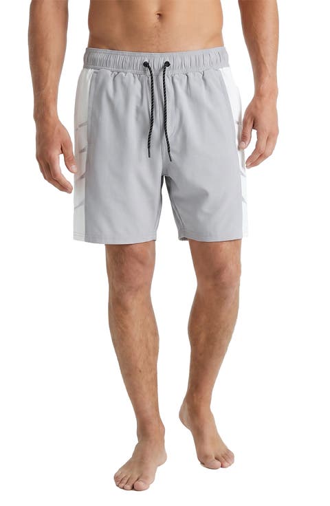 Colorblock Graphic Volley Swim Trunks