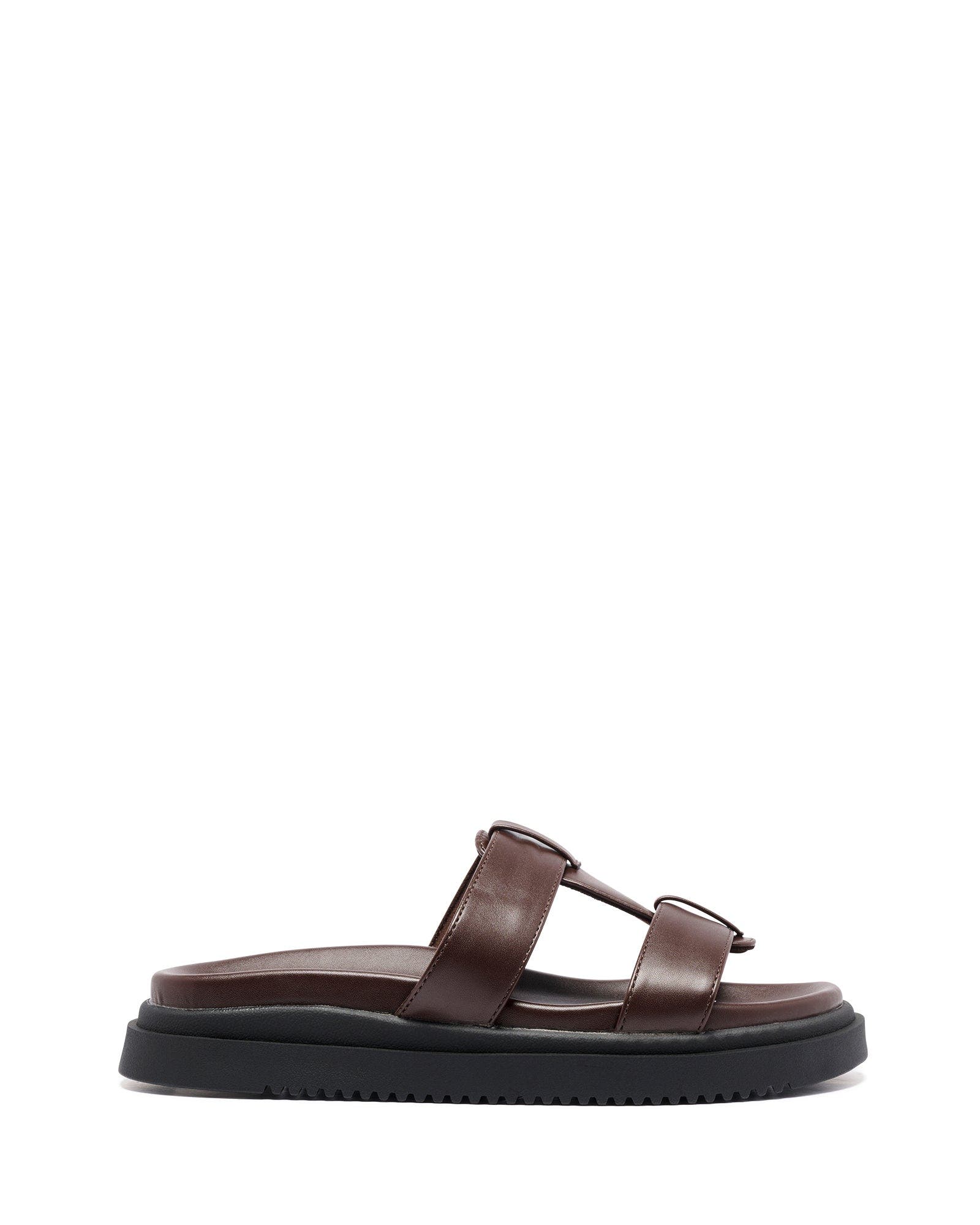 Pause open round toe sandal, Alternate, color, Chocolate Smooth Pu