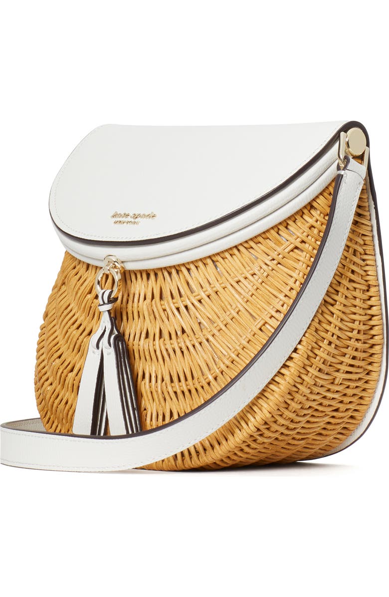Kate Spade New York catch medium wicker crossbody bag, Alternate, color,