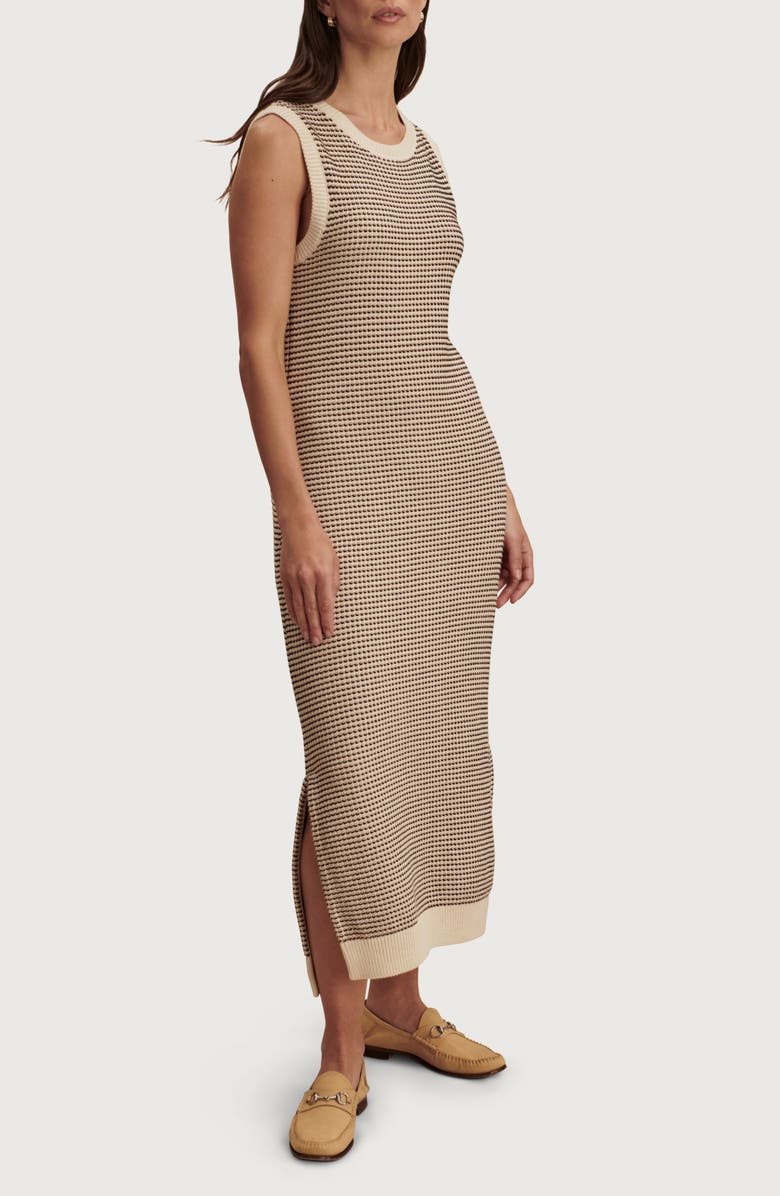 Varley Sadia Sleeveless Cotton Midi Sweater Dress, Alternate, color, Birch