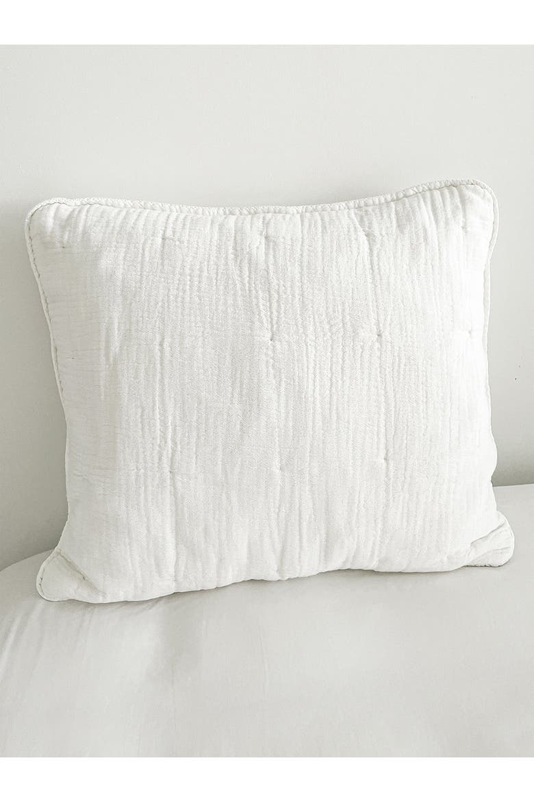 Easy Cotton Gauze Euro Pillow with Down Insert, Main, color, White
