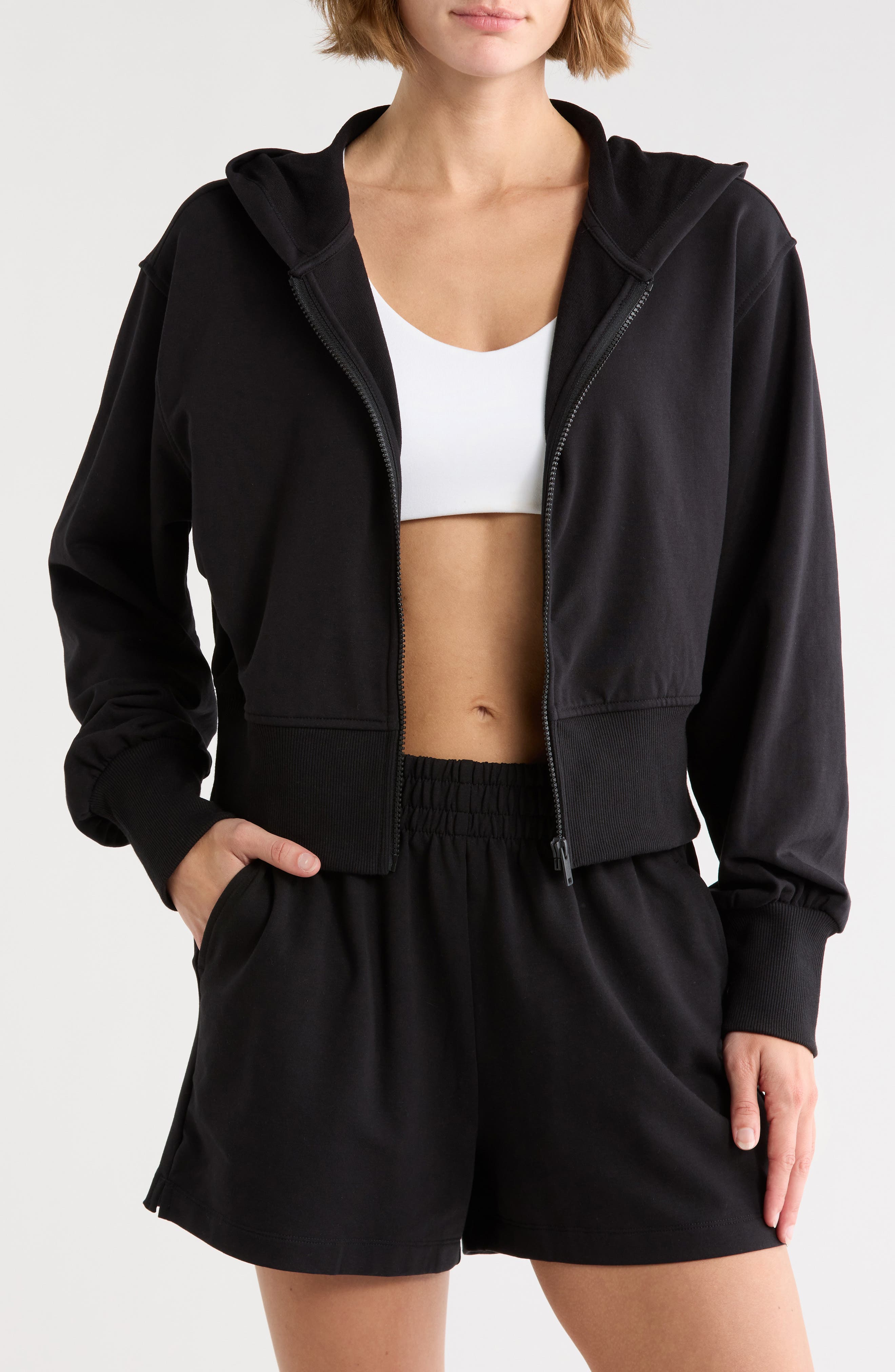 Z by Zella Relay French Terry Crop Full Zip Hoodie