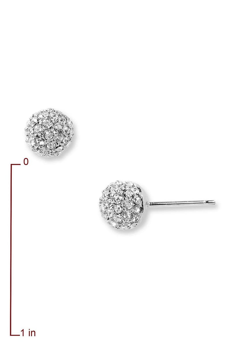 Nadri Small Pavé Stud Earrings, Alternate, color, Silver