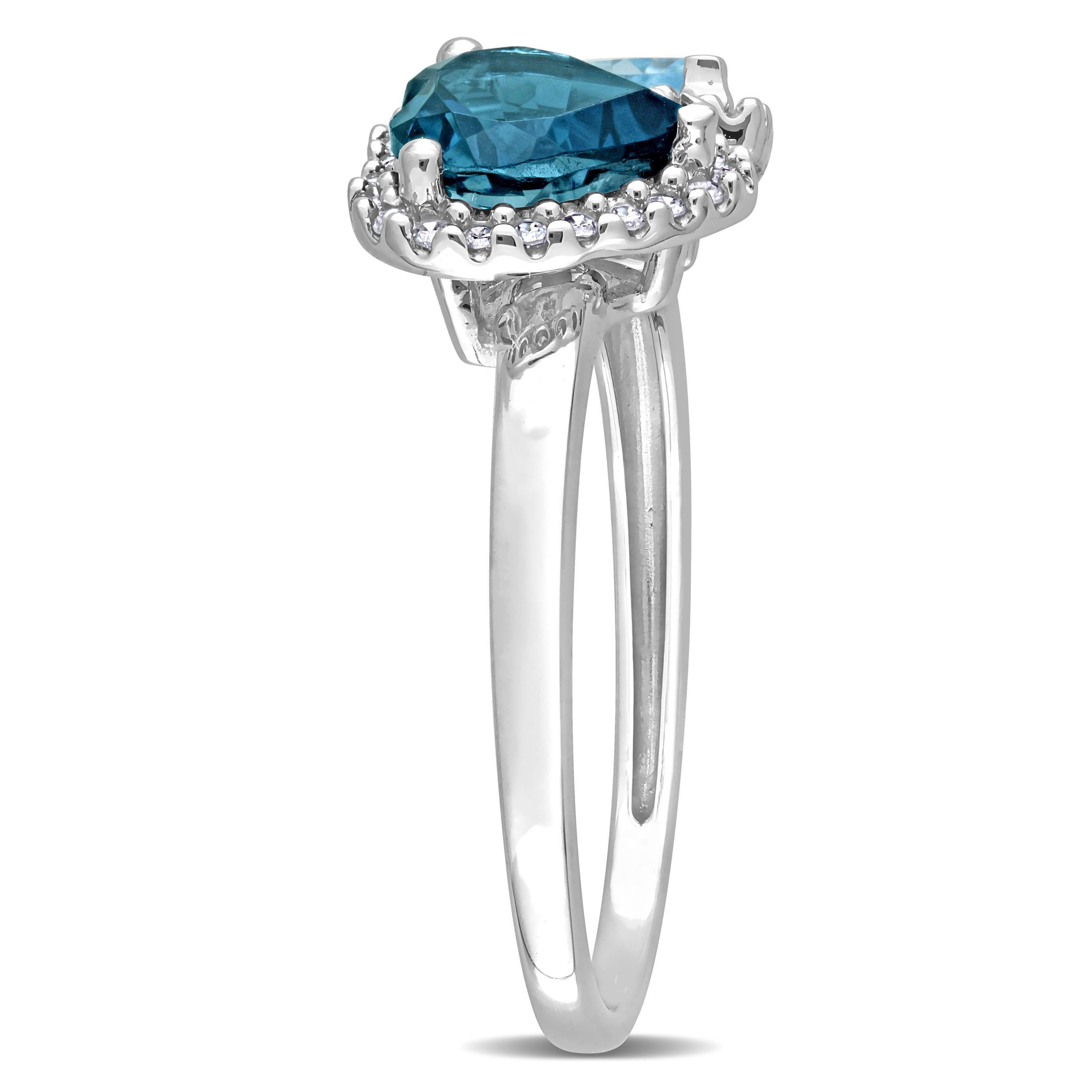 Julianna B. Blue Topaz & Diamond Heart Halo Ring 10k (Women) | Nordstrom