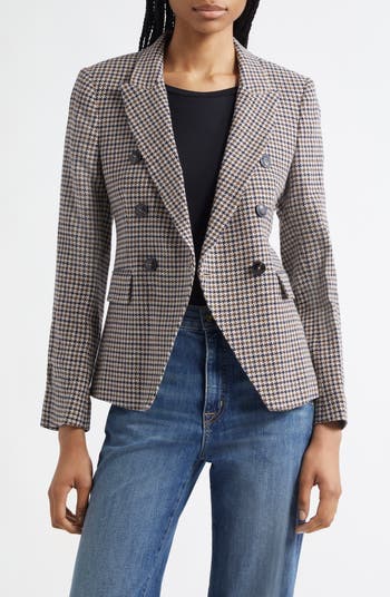 【海外限定】REISSブレザー☆Petite Evie Textured Check Blazer Reiss Petite Evie Textured Check Blazer, Navy Neutral Check