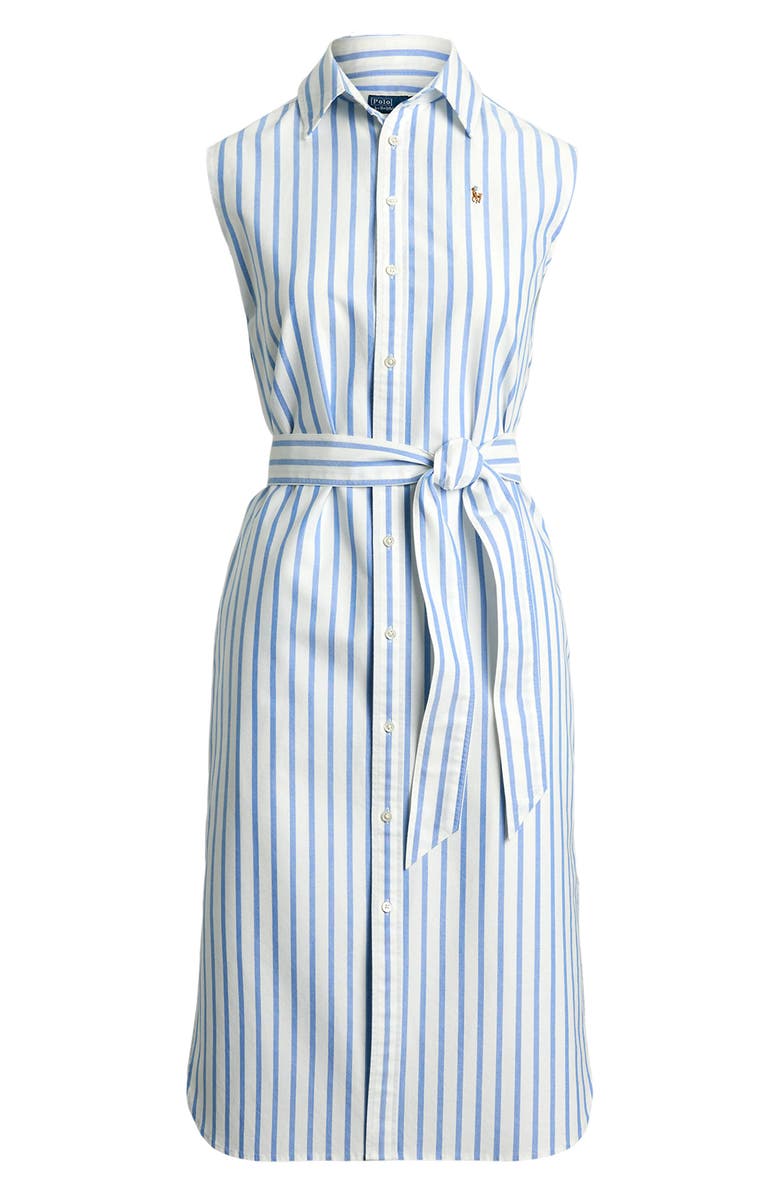 Polo Ralph Lauren Sleeveless Stripe Cotton Shirtdress, Alternate, color,
