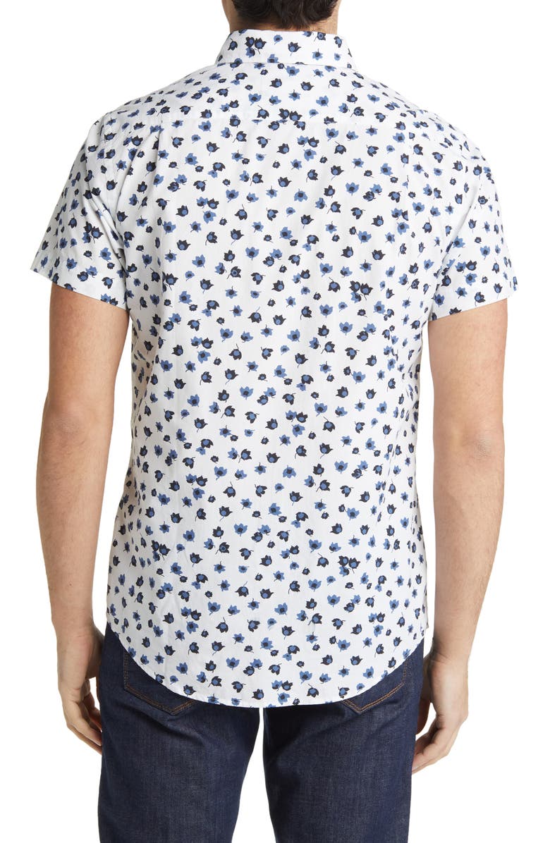Rodd & Gunn Cross Hills Floral Short Sleeve Button-Up Shirt, Alternate, color, Snow