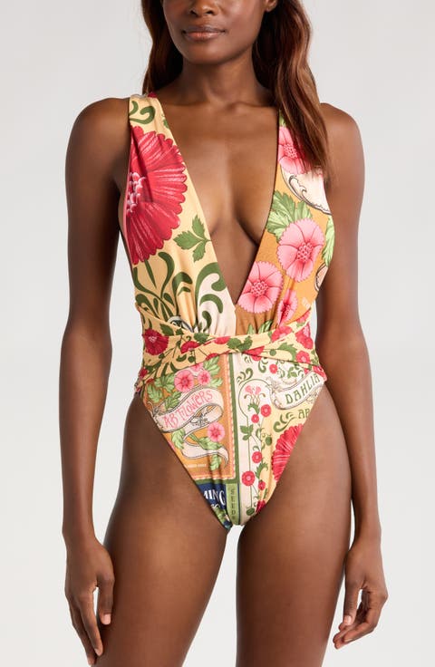 Ellis Twist Front Plunge One-Piece Swimsuit