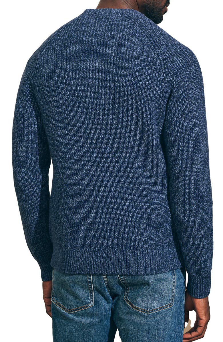 Faherty Marled Crewneck Cotton & Cashmere Sweater, Alternate, color, 