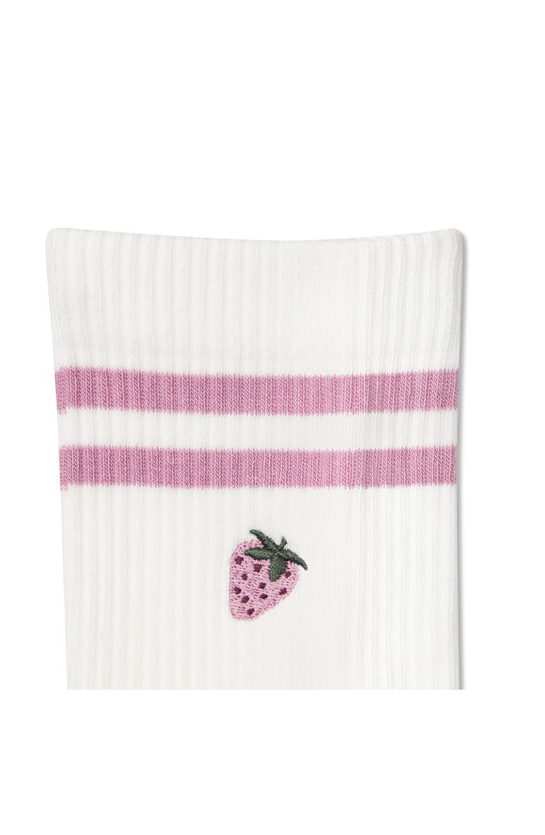 Bombas Strawberry Rib Crew Socks, Alternate, color, 
