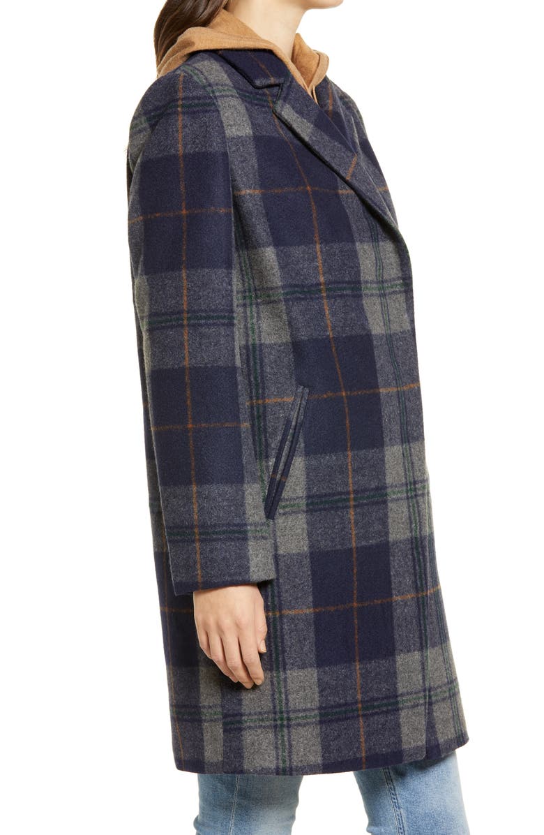 Sam Edelman Plaid Notch Collar Coat, Alternate, color, 