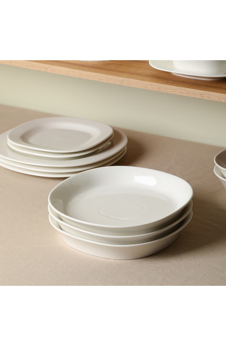 Stone Lain Quadro Porcelain 4-Piece Pasta Bowl Set, Alternate, color, White