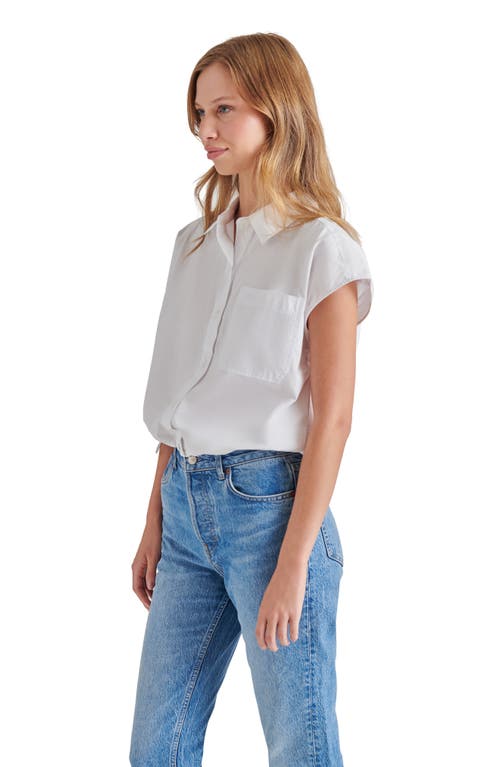 Steve Madden Nassau Short Sleeve Button-up Top In White