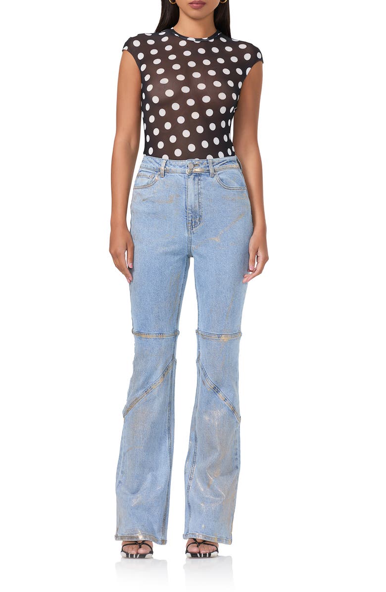 AFRM Nina Print Cap Sleeve Mesh Top, Alternate, color, 