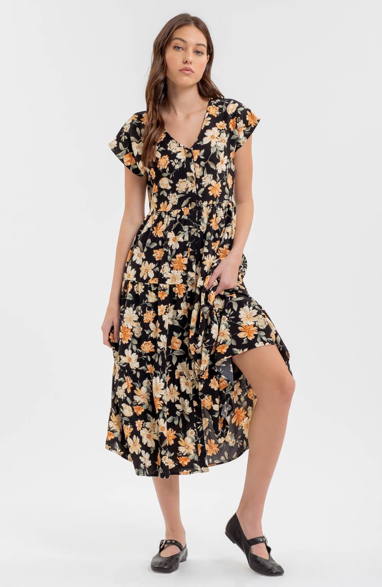 Floral Button-Up Midi Dress