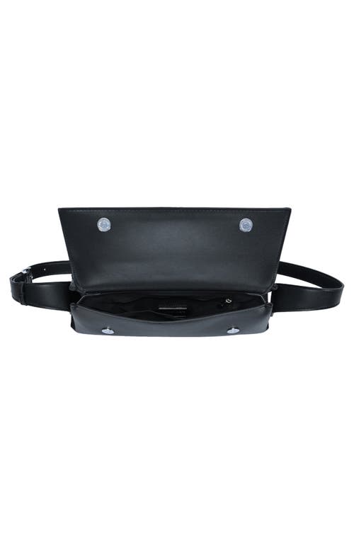 Madison West Clean Buckle Strap Shoulder Bag In Black