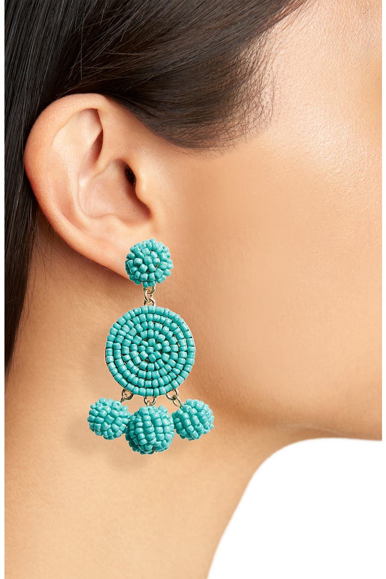 Circle Drop Earrings, Alternate, color, TURQUOISE