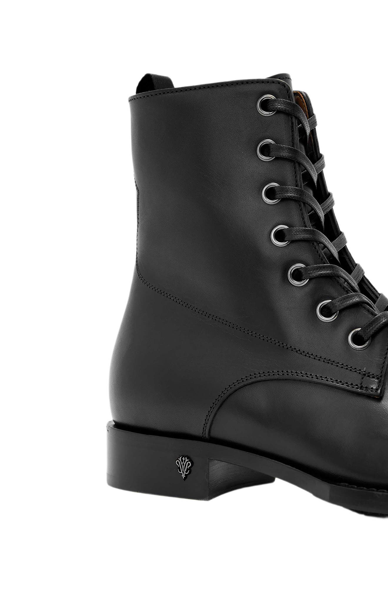 Two Five Two Zip Combat Boot, Alternate, color, BLACK