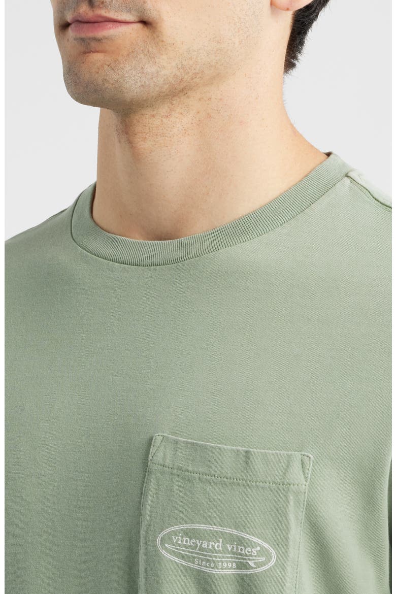 Outlined Surf Logo Short Sleeve Graphic T-Shirt, Alternate, color, DUNE GRASS