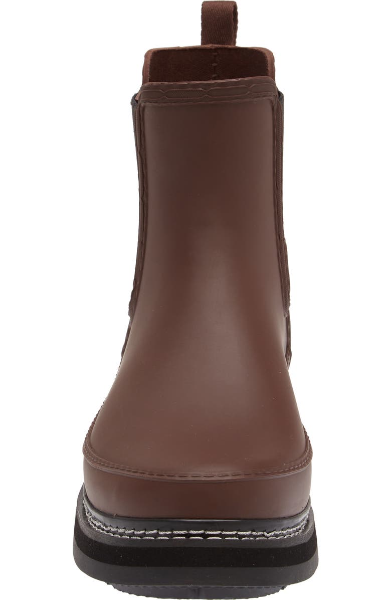 Hunter Refined Stitch Waterproof Chelsea Boot, Alternate, color, Brown Bolt/ Black